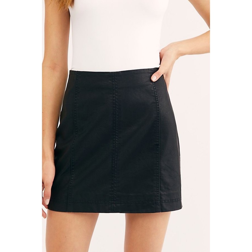 Free People Modern Femme Vegan Leather Skirt